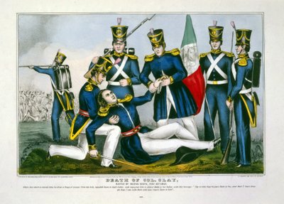 Death of Col. Clay, Battle of Buena Vista, Feb. 23, 1847, pub. 1847 by American School
